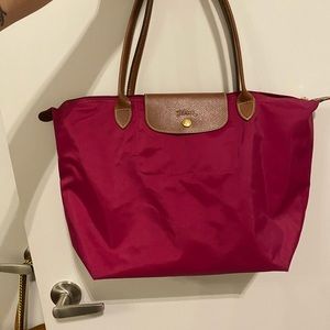 Maroon Longchamp Large Le Pilage Tote